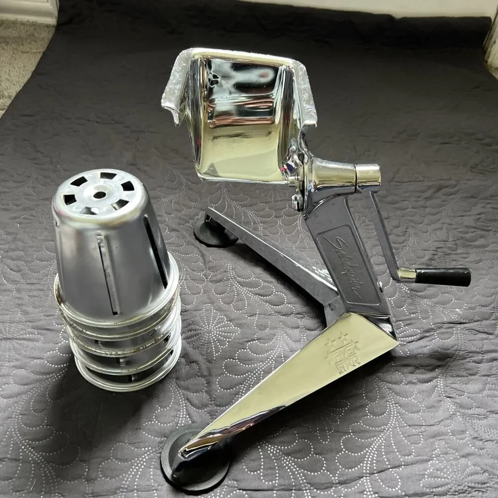 Vintage SALADMASTER Five Star Food Processor Slicer w/5 Cutting Cones Food Prep